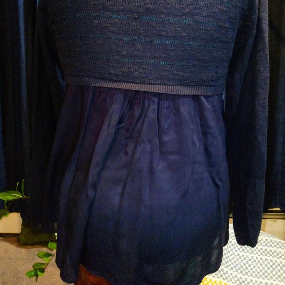 Style & Co Mixed Media High-Low Top in Blue Sz PL NWT - Picture 8 of 13